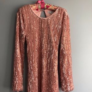 Sequin Mini Dress - Rose Gold